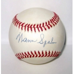 Warren Spahn signed Official National League Baseball COA